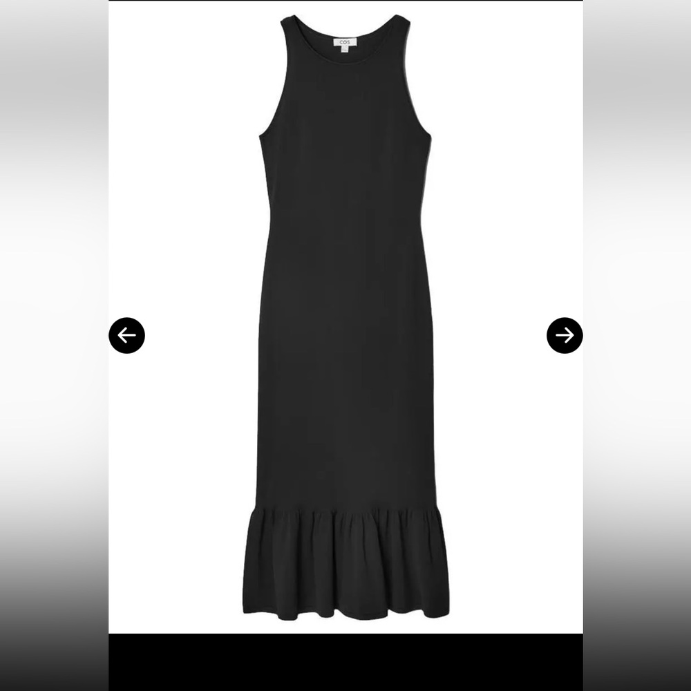 COS Black Sleeveless Maxi Dress with Ruffled Hem